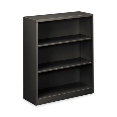 Hon HON, Metal Bookcase, Three-Shelf, 34-1/2w X 12-5/8d X 41h, Charcoal S42ABCS